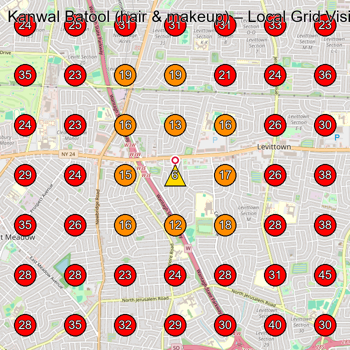 Kanwal Batool (hair & makeup) GeoGrid visibility map for Beauty Salon in East Meadow